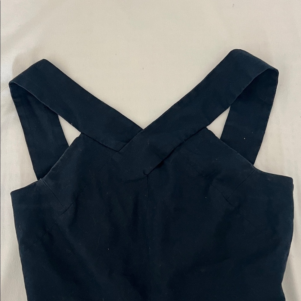 Black Sleeveless Cross-Back Top